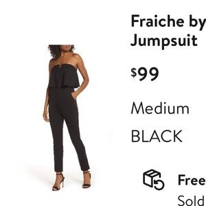 Vince Camaro Black Strapless jumpsuit